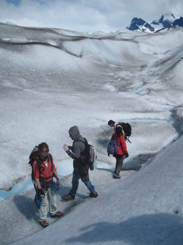 Walking on the glacier