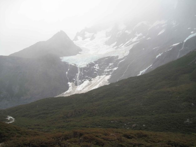 Rainy weather and fog on our way up the French valley