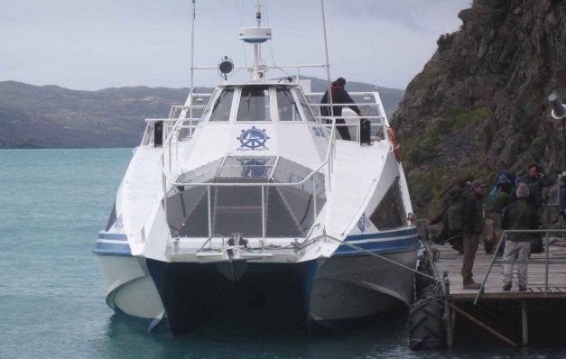 Catamaran that took us to the trail head on day 1