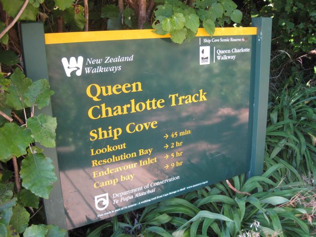 Start zum Queen Charlotte Track