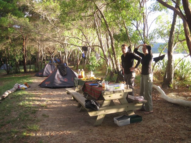 Zeltplatz am Morgen des zweiten Tages