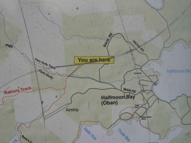 Hier bin ich: Fern Gully Road End. Und dort etwas weiter rechts, wo 'Oban' steht, dort wartet das Siegerbier :-)