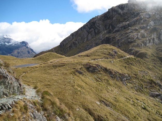 Auf dem Weg zum Harris Saddle