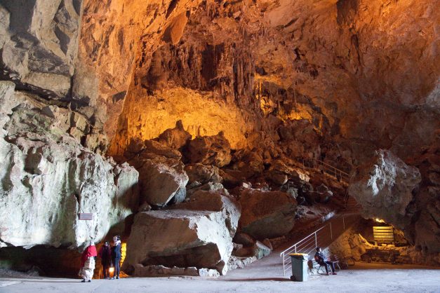 Bus stop in the cave...
