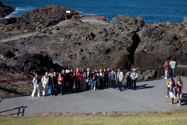 Chinese tourists in front of the blowhole...