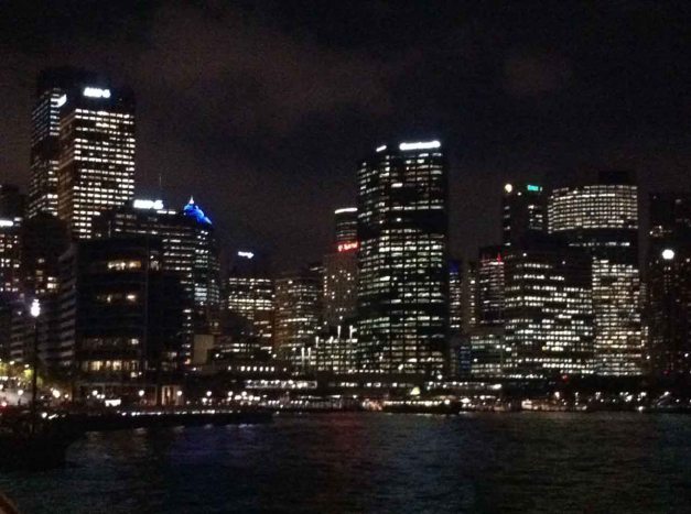 View from the Opera House to Circular Quai at night