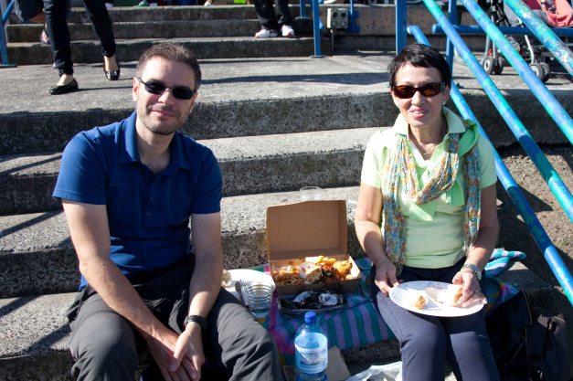 Having lunch at the Sydney fish market